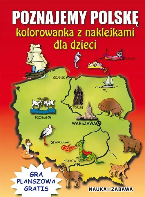 Poznajemy Polskę Kolorowanka z naklejkami dla dzieci