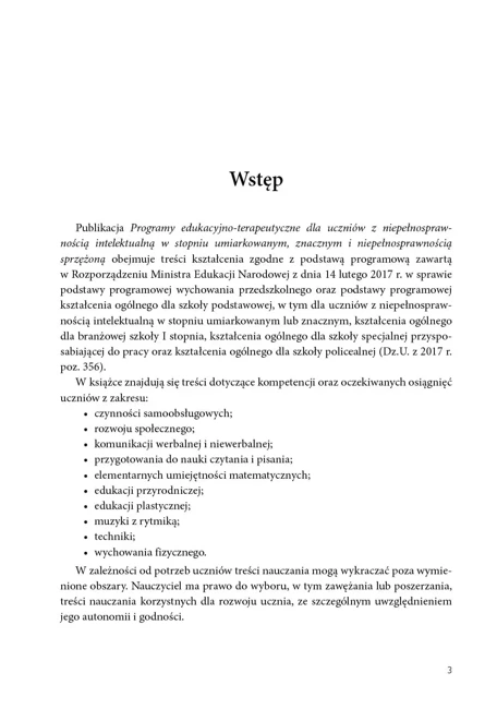 Programy edukacyjno-terapeutyczne dla uczniów z niepełnosprawnością intelektualną w stopniu umiarkowanym znacznym i niepełnosprawnością sprzężoną