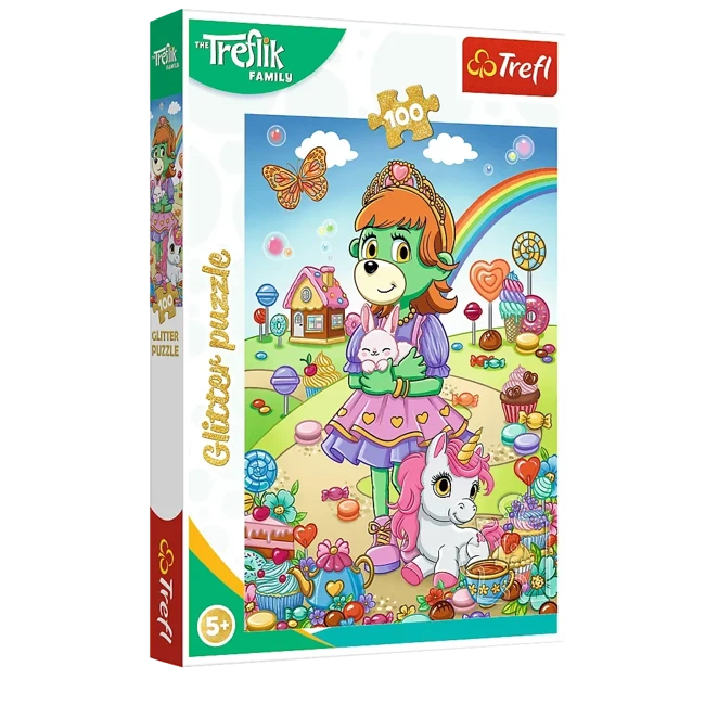 Puzzle 100 Glitter Brokatowe Trefliki 14833