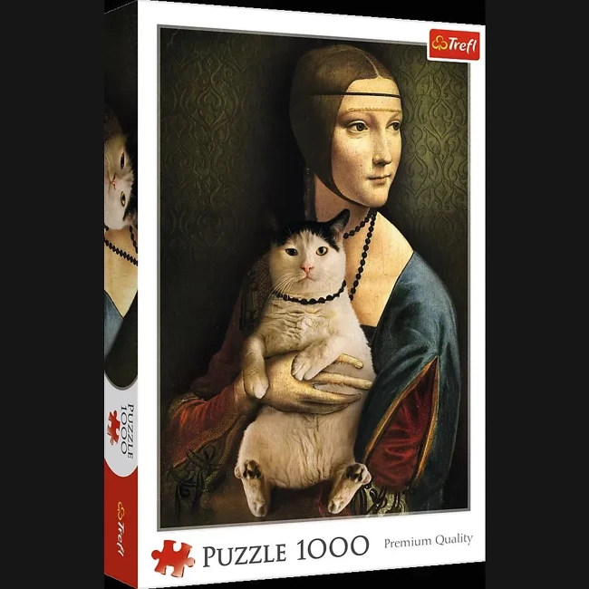 Puzzle 1000 Dama z kotem 10663