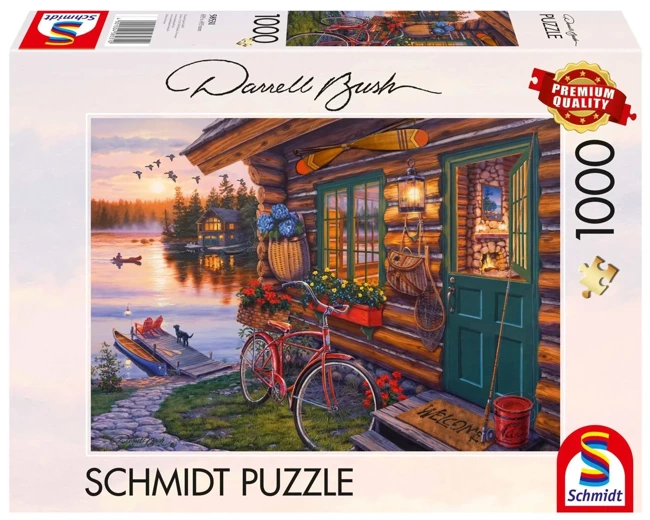 Puzzle 1000 PQ Domek nad jeziorem Darrel Bush 112719