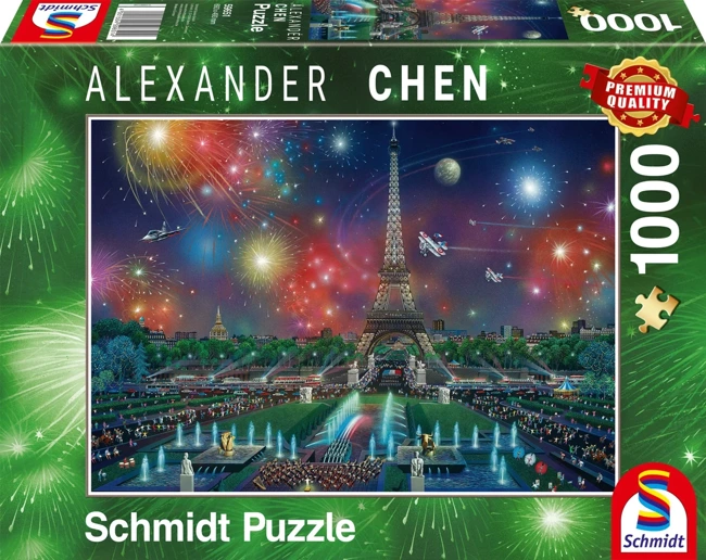 Puzzle 1000 PQ Fajerwerki nad Wieżą Eiffla A. Chen 108674