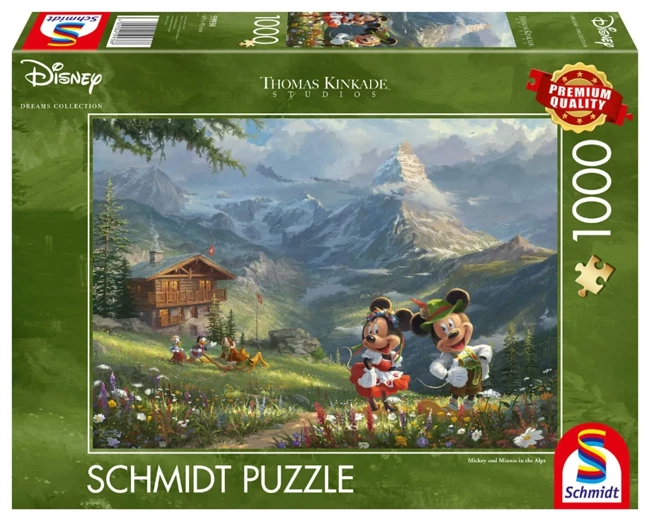 Puzzle 1000 PQ T. Kinkade Miki & Minnie w Alpach Disney 110792