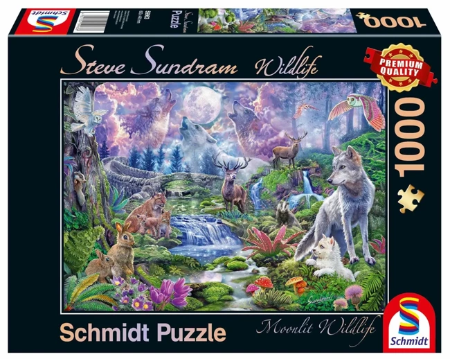 Puzzle 1000 PQ Zwierzęta w blasku księżyca S. Sundram 111105