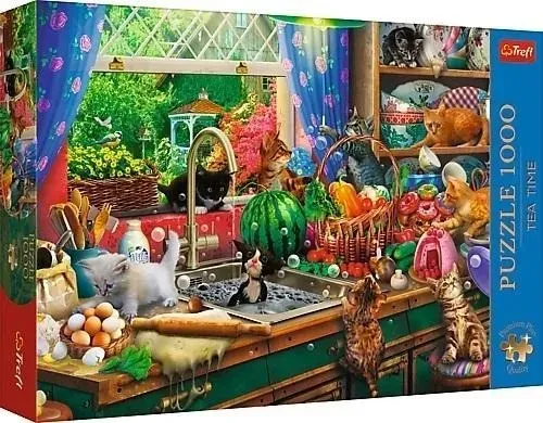 Puzzle 1000 Trefl Premium Plus Tea Time Kociaki rozrabiaki 10839