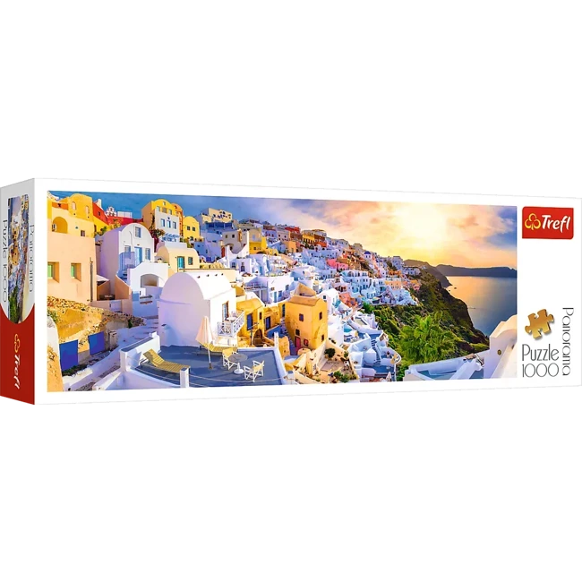 Puzzle 1000 panorama Zachód słońca na Santorini Grecja 29054