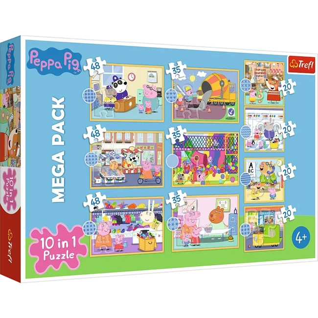 Puzzle 10w1 Poznaj Świnkę Peppę 90383