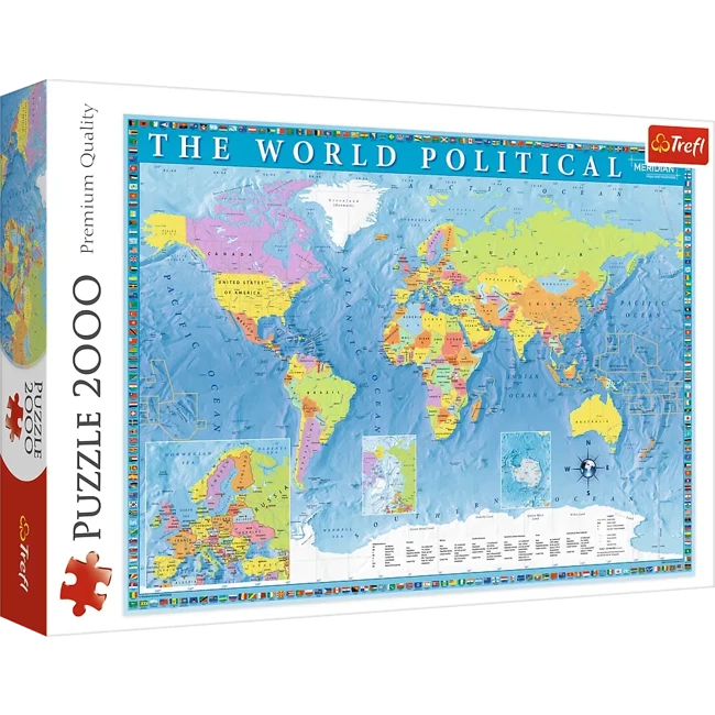 Puzzle 2000 Polityczna mapa Świata 27099