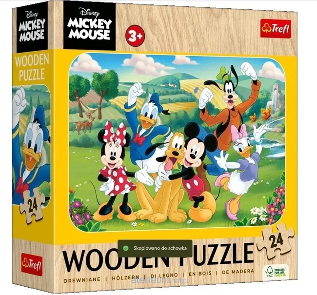 Puzzle 24 Drewniane Mickey z przyjaciółmi 20278