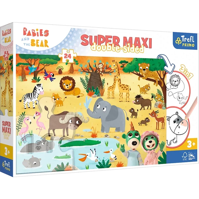 Puzzle 24 SUPER MAXI Bobaski na safari 41009