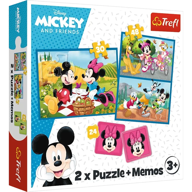 Puzzle 2w1 + memos Poznaj bohaterów Disney 93344