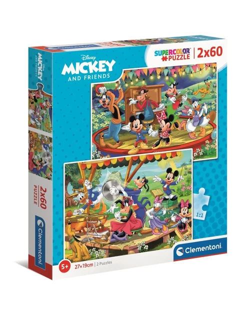 Puzzle 2x60 Super Kolor Mickey and friends