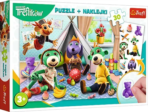 Puzzle 30 + naklejki Rodzina Treflików TREFL