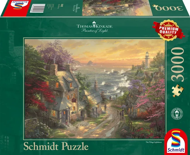 Puzzle 3000 PQ Wioska z latarnią morską w tle T.Kinkade 108140