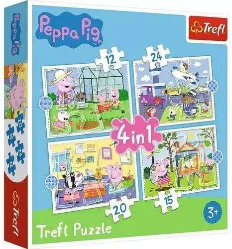 Puzzle 4w1 (12,15,20,24)  Wspomnienia z wakacji Świnka Peppa 34359