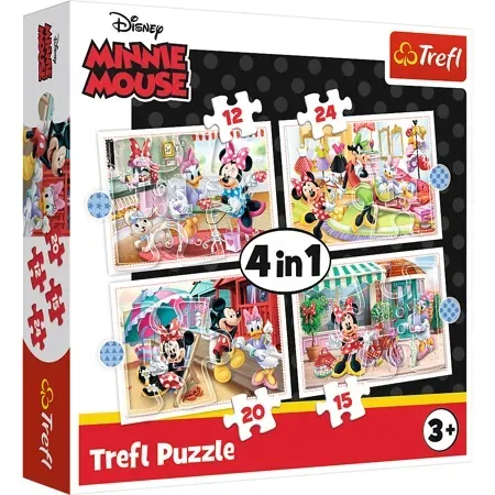 Puzzle 4w1 Minnie z przyjaciółmi TREFL