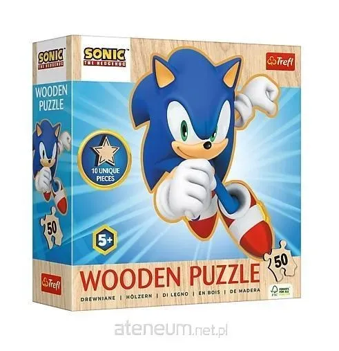 Puzzle 50  Drewniane Konturowe Radosny Sonic 20284