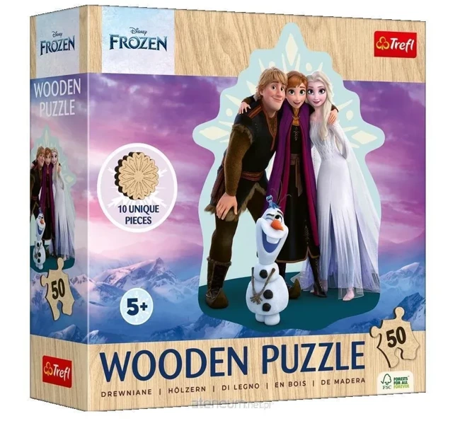 Puzzle 50 Drewniane Konturowe Ulubiona Kraina Lodu Disney Frozen 20283