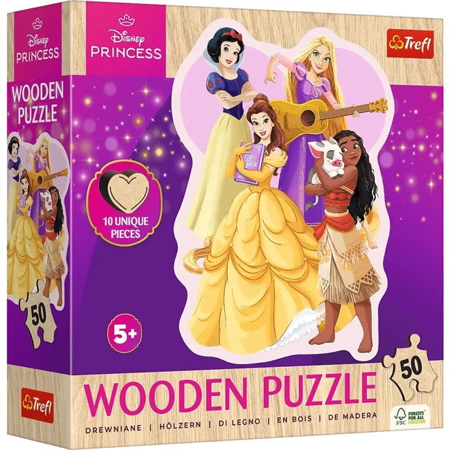 Puzzle 50 Drewniane Konturowe Urocze Księżniczki Disney Princess 20257