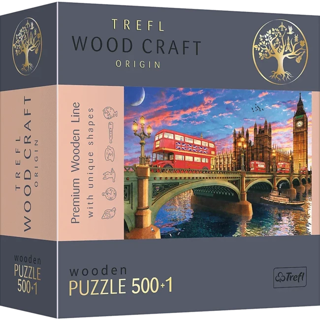 Puzzle 500+1 drewniane Pałac Westminsterski, Big Ben, Londyn 20155