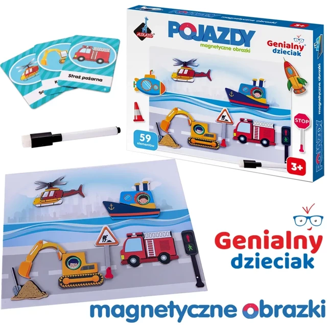 Puzzle 59 magnetyczne pojazdy 110707