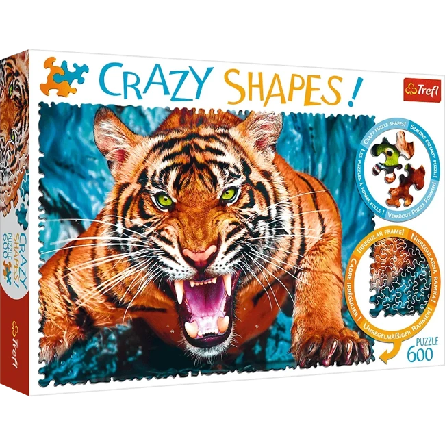 Puzzle 600 Crazy Shapes Oko w oko z tygrysem 11110