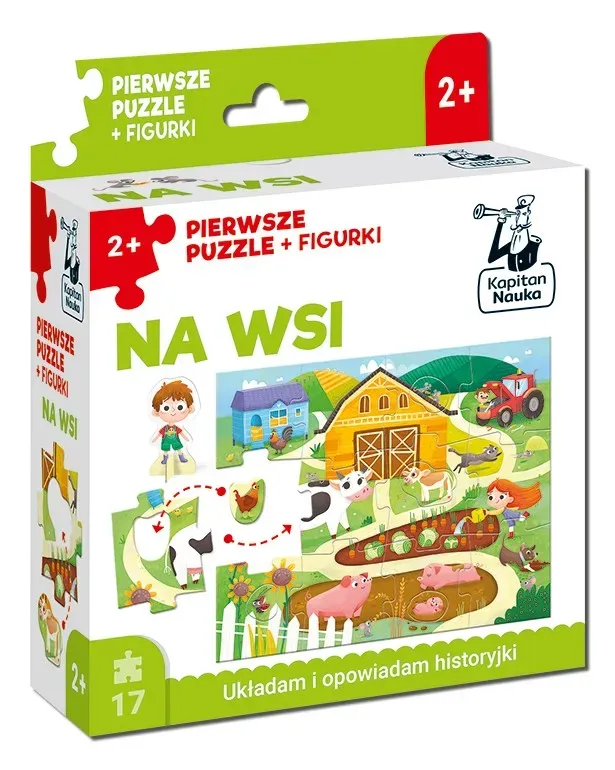 Puzzle Na wsi + figurki Pierwsze puzzle Kapitan Nauka