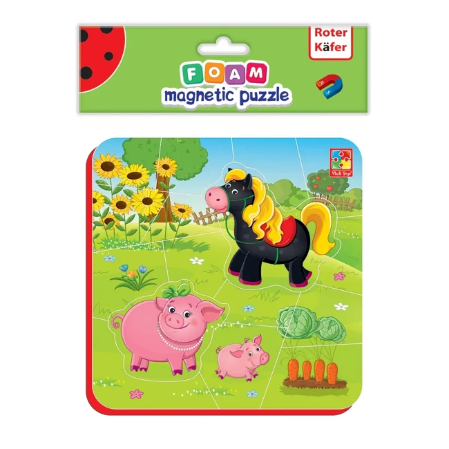 Puzzle piankowe magnetyczne Zwierzęta na farmie RK5010-06