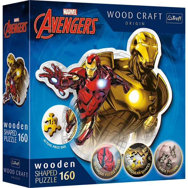 Puzzle160 drewniane konturowe Odważny Iron Man 20183