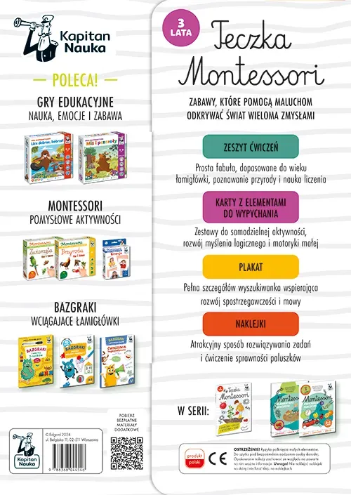 Teczka Montessori. 3 lata. Kapitan Nauka