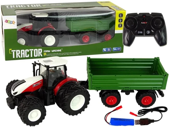 Traktor R/C z przyczepą 1:24