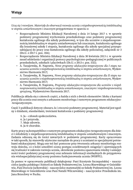 Uczę się i rozwijam karty pracy część 3 materiały do obserwacji rozwoju ucznia z niepełnosprawnością intelektualną w stopniu umiarkowanym i znacznym