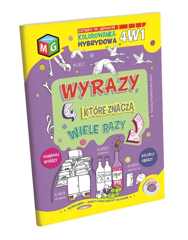 Wyrazy które znaczą wiele razy kolorowanka 4 w 1