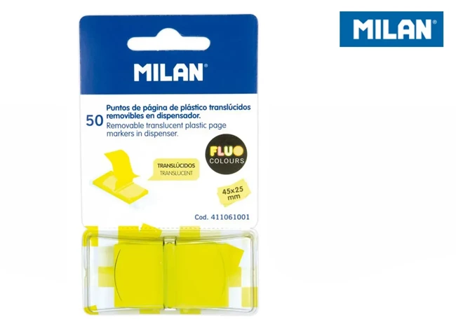 Zakładki indeksujące fluo żółte 50szt MILAN