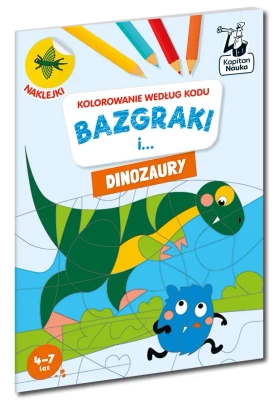 Kolorowanie według kodu. Bazgraki i dinozaury. Kapitan Nauka