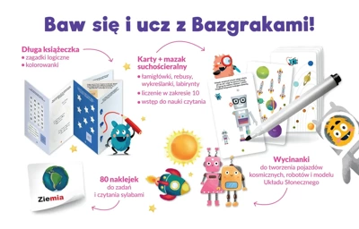 Kosmiczna wyprawa. Zabawy edukacyjne. Bazgraki